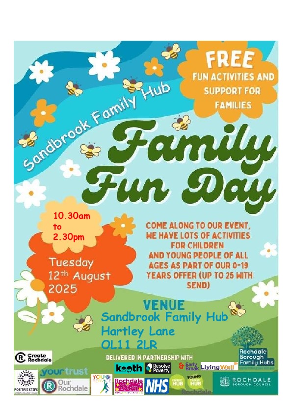 Flyer for sandbrook family fun day 120825