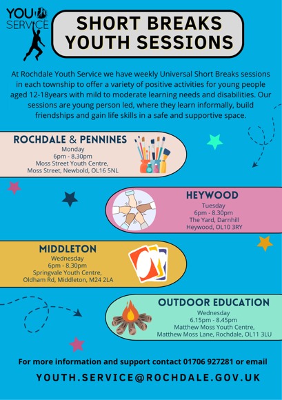 New short breaks youth sessions poster